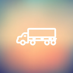 Image showing Cargo truck thin line icon