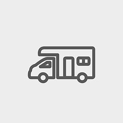 Image showing Camper van thin line icon