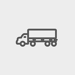 Image showing Cargo truck thin line icon