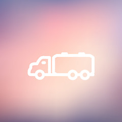 Image showing Truck liquid cargo thin line icon