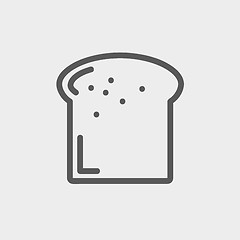 Image showing Single slice of bread thin line icon