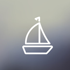 Image showing Sailboat thin line icon