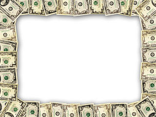 Image showing Frame from dollars isolated on the white