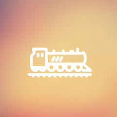 Image showing Railroad train thin line icon