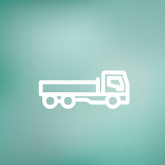 Image showing Cargo truck thin line icon