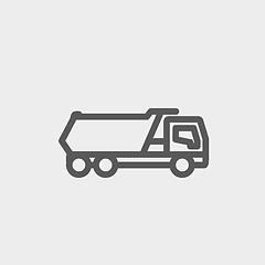 Image showing Trailer truck thin line icon