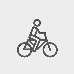 Image showing Racing bike thin line icon