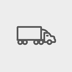 Image showing Delivery car thin line icon