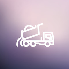 Image showing Dump truck thin line icon