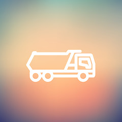 Image showing Trailer truck thin line icon