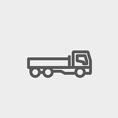 Image showing Cargo truck thin line icon