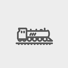 Image showing Railroad train thin line icon