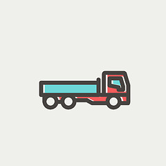 Image showing Cargo truck thin line icon