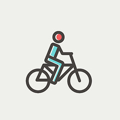 Image showing Racing bike thin line icon