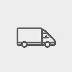 Image showing Delivery van thin line icon