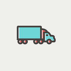 Image showing Delivery car thin line icon