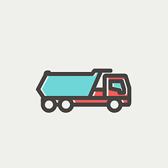 Image showing Trailer truck thin line icon