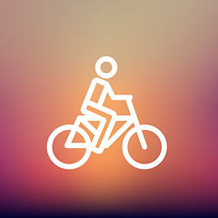 Image showing Racing bike thin line icon