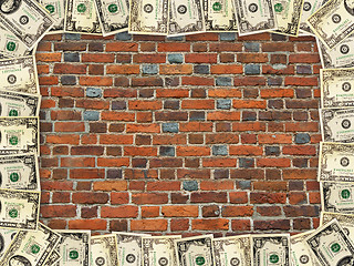 Image showing frame from dollars on the red brick wall