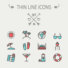 Image showing Travel thin line icon set