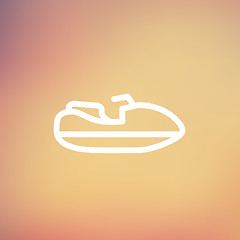 Image showing Speed boat thin line icon