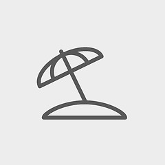 Image showing Beach umbrella thin line icon