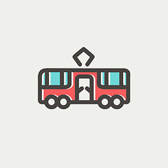 Image showing Tourist bus thin line icon