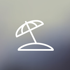 Image showing Beach umbrella thin line icon