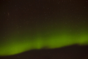 Image showing Northern lights with bright stars, Iceland