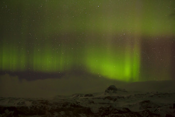 Image showing Different colors of northern lights in Iceland