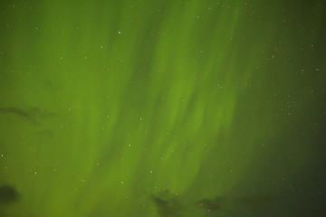 Image showing Northern lights with bright stars in Iceland