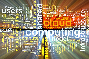 Image showing cloud computing wordcloud concept illustration glowing