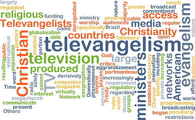 Image showing televangelism wordcloud concept illustration