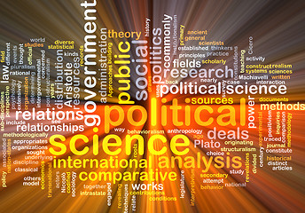 Image showing political science wordcloud concept illustration glowing