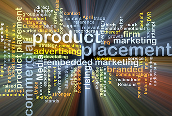 Image showing product placement wordcloud concept illustration glowing