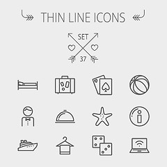 Image showing Travel thin line icon set