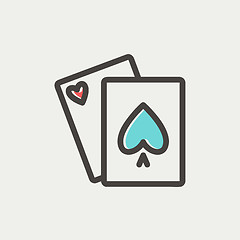 Image showing Playing cards thin line icon