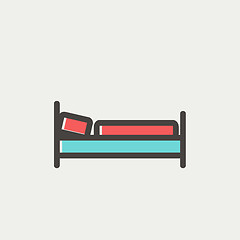 Image showing Bed thin line icon