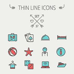 Image showing Travel thin line icon set