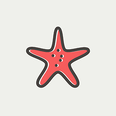 Image showing Starfish thin line icon