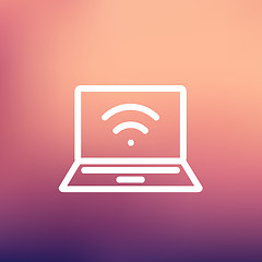 Image showing Internet wifi thin line icon