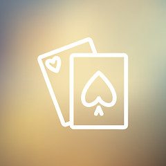 Image showing Playing cards thin line icon