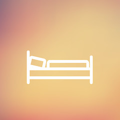 Image showing Bed thin line icon