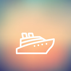 Image showing Cruise ship thin line icon