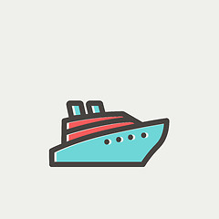 Image showing Cruise ship thin line icon