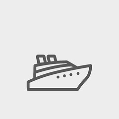 Image showing Cruise ship thin line icon