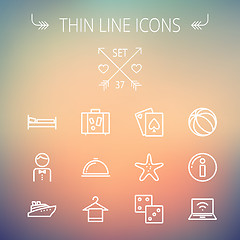 Image showing Travel thin line icon set