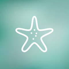 Image showing Starfish thin line icon