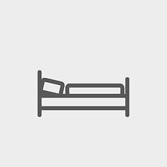 Image showing Bed thin line icon