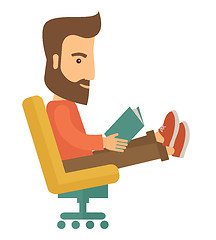 Image showing Man sitting with a book